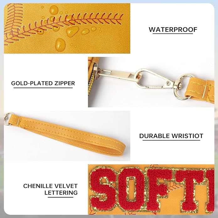 Baseball Gift Bags Baseballs Treat Bags Team Gifts Clear Chenille Letter Zipper Pouch Accessories Stuff Sport Portable