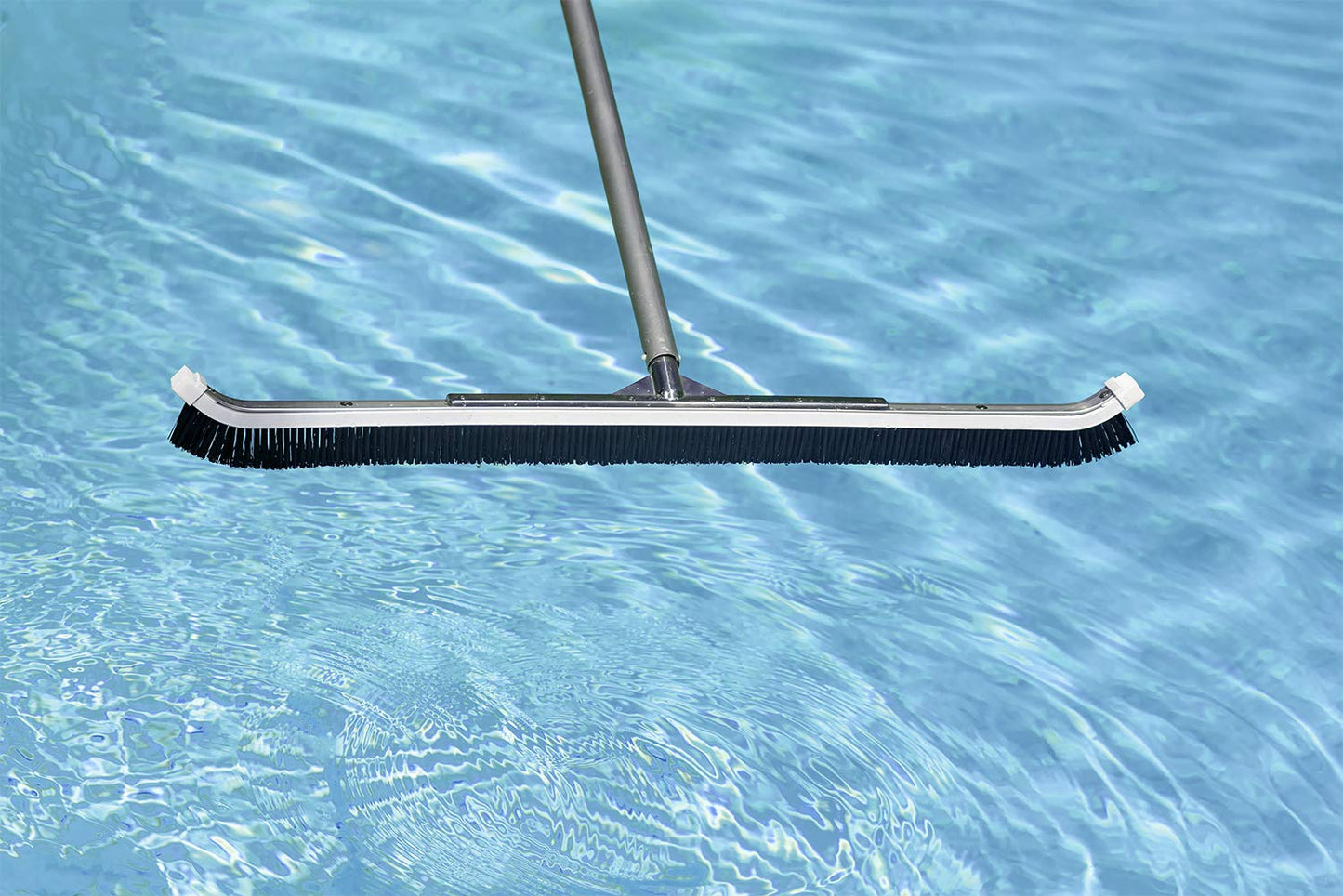 Poolmaster 36-Inch Extra-Wide Commercial Pool Brush, Heavy-Duty Aluminum Back, Curved Head with Nylon Bristles, Safe for Vinyl, Gunite, Fiberglass and Concrete Pools