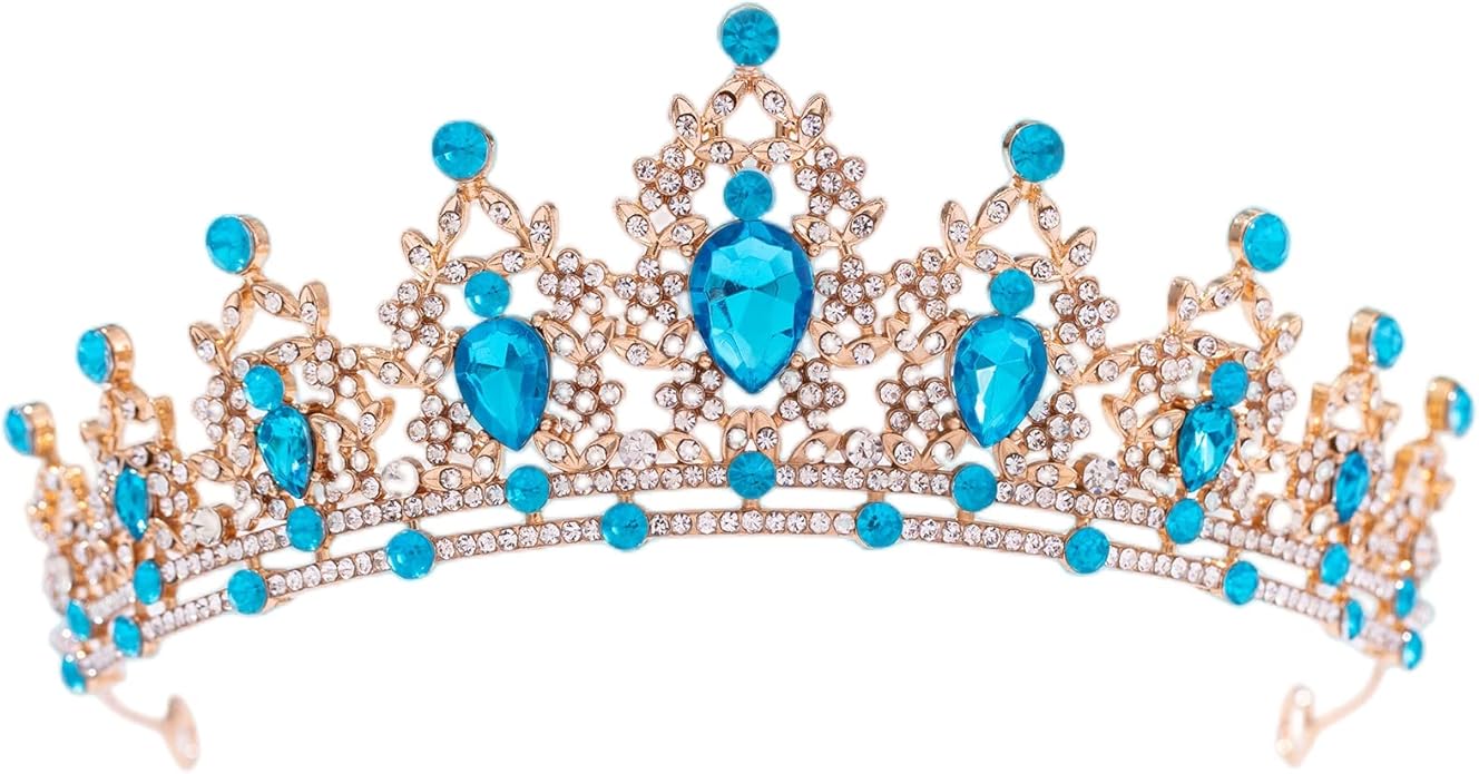 FORSEVEN Crystal Tiaras for Women, Wedding Tiaras and Crowns for Women Tiaras for Birthday Party Princess Crown Hair Accessories Bride Rhinestone Christmas Decorations Headband