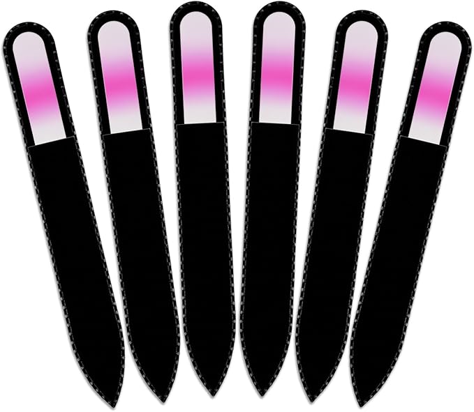 Mont Bleu Rainbow Crystal Nail File in Black Pouch - Czech Tempered Glass - Handmade in Bohemia (Czech Republic)