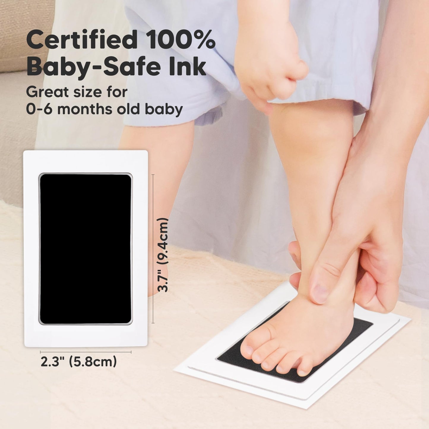 KeaBabies Inkless Hand and Footprint Kit, Boy, Girl, Newborn Keepsake - No Mess Ink Pad for Baby Handprint, Clean Touch Paw Print Kit for Dog, Baby Shower Gifts for New Mom First Mother's Day (Sage)