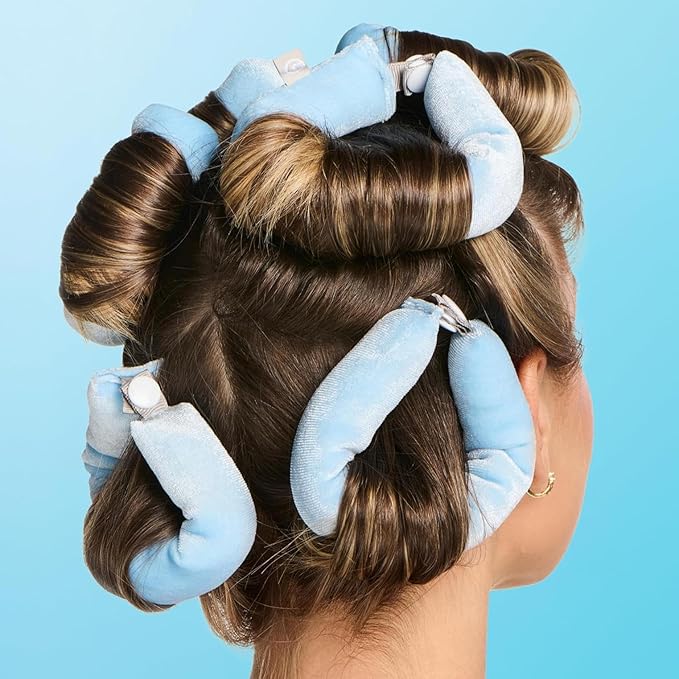 Gimme Beauty Chill Curl Heatless Flex Rods - Gentle & Bendable Hair Rods for Overnight Curls - Bouncy Waves with a Frizz-Free Finish - Snap Closure for Secure Hold - Medium Hair, 6 Count