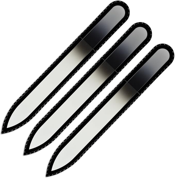 Mont Bleu Rainbow Glass Nail File in Black Pouch - Czech Tempered Glass - Handmade in Bohemia-Czech Republic - Beauty Nail File
