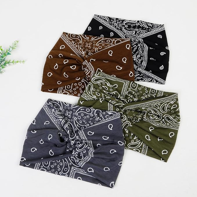 Tobeffect Wide Headbands for Women, 7'' Extra Wide Boho Headbands Fashion Headwraps Stretchy Hairbands Head Scarf Hair Accessories