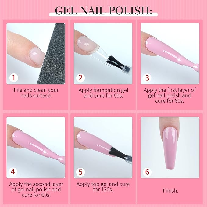 SAVILAND 76PCS Gel Nail Polish Kit with 180W(5X Faster) U V Light - Starter Kit 30 Colors Gel Polish Spring Summer Nude White Soak-Off U V LED Nail Gel with 180W LED Nail Lamp Starter Kit, Gel Glossy/Matte Gel for Home DIY Nail Salon, Gift for Women