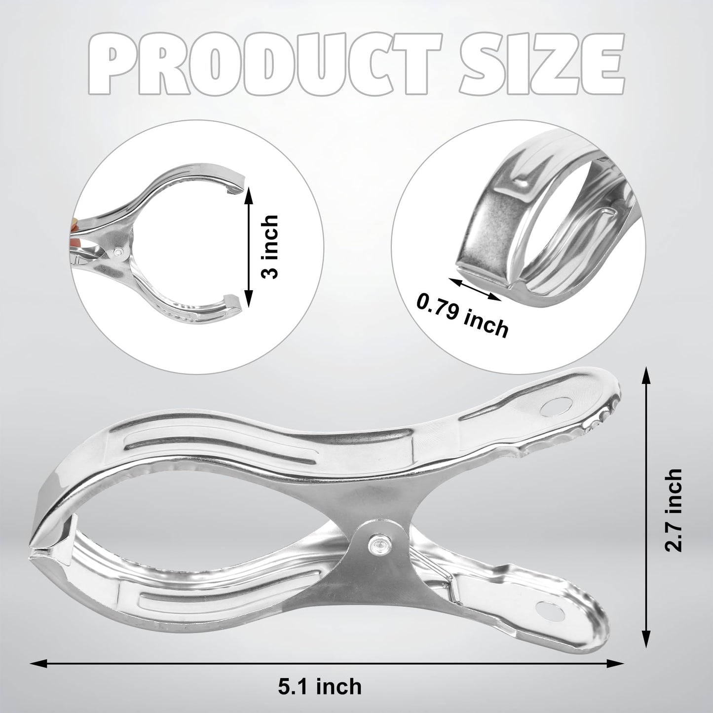 30 PCS Pool Cover Clips Stainless Steel Wind Guard Clamps 5.1 Inch Large Pool Covers Clamps Heavy Duty Swimming Pools Windproof Clips for Above Ground Pools Cover