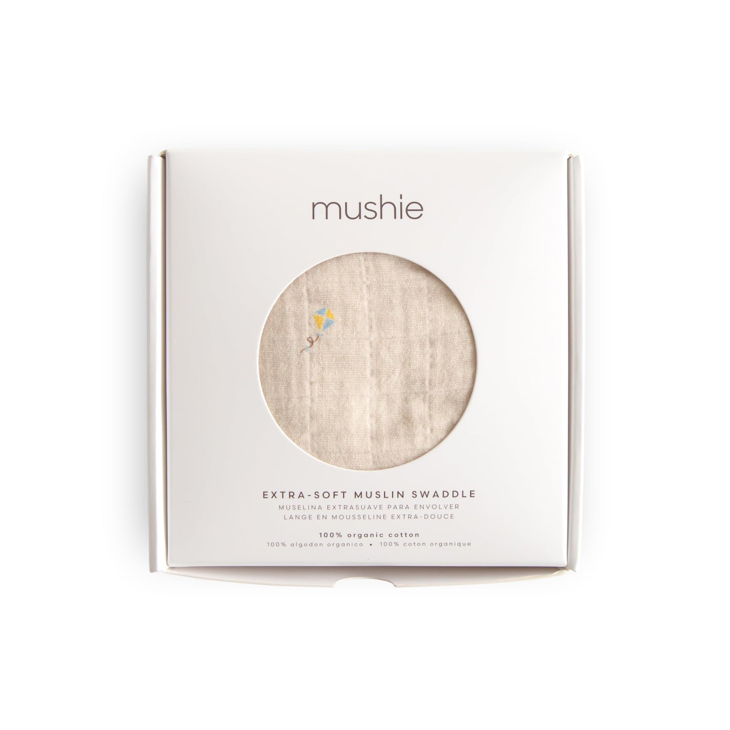 mushie Muslin Baby Swaddle Blanket | 100% Organic Cotton (Kites)