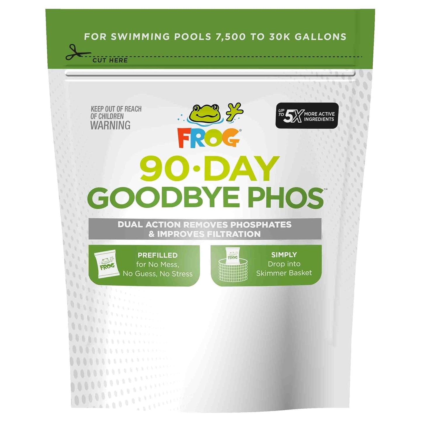 FROG 90-Day Goodbye Phos - Dry Formula Phosphate Remover for Pools up to 30,000 Gallons - Pool Maintenance & Treatment - No More Phos - 3 Pods