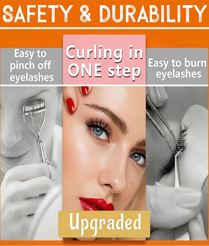 Heated Eyelash Curler – Fast 5s Heat-Up, USB Rechargeable Electric Eyelash Curler, LED Display, Anti-Burn, 24H Long-Lasting Curl, Perfect Gift for Women (White A1)