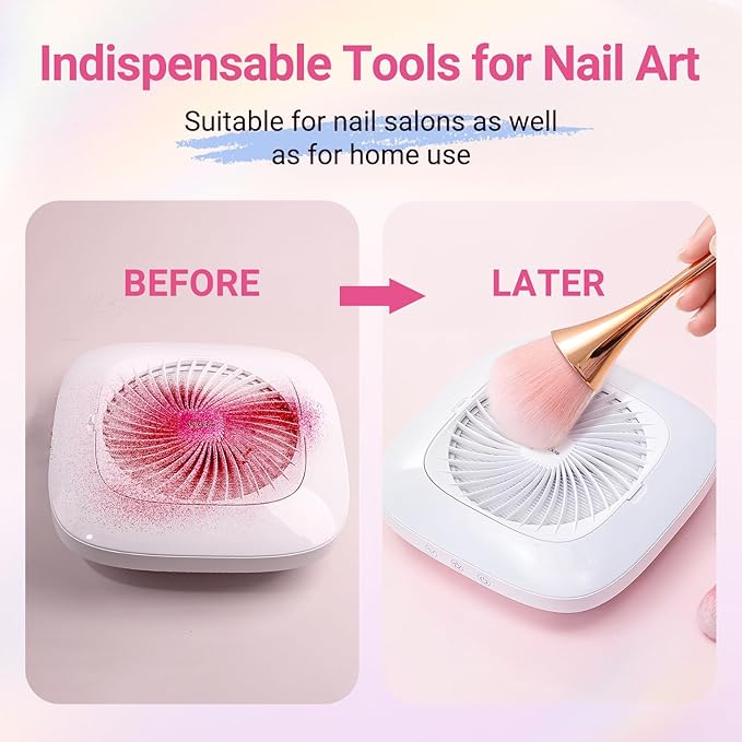 MelodySusie Orange-Pink Nail Art Dusting Brush, Dust Collector, Blush & Powder Makeup Brush, Acrylic Nail Tool