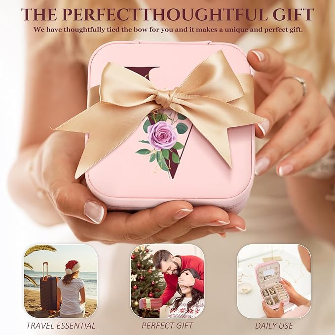 Easter Basket Stuffers for Teens Essentials, Valentines Day Christmas Stocking Stuffers for Women Teen Girl Gifts Trendy Stuff Travel Jewelry Box Case Organizer Personalized Birthday Gifts
