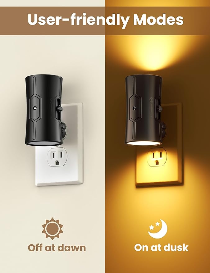Sujeet LED Night Lights Plug into Wall, Bright Night Light, Dusk to Dawn Sensor, Amber Night Light, 0-100LM Adjustable Brightness, Dimmable Nightlights for Hallway, Bathroom Bedroom Kitchen, 2 Pack