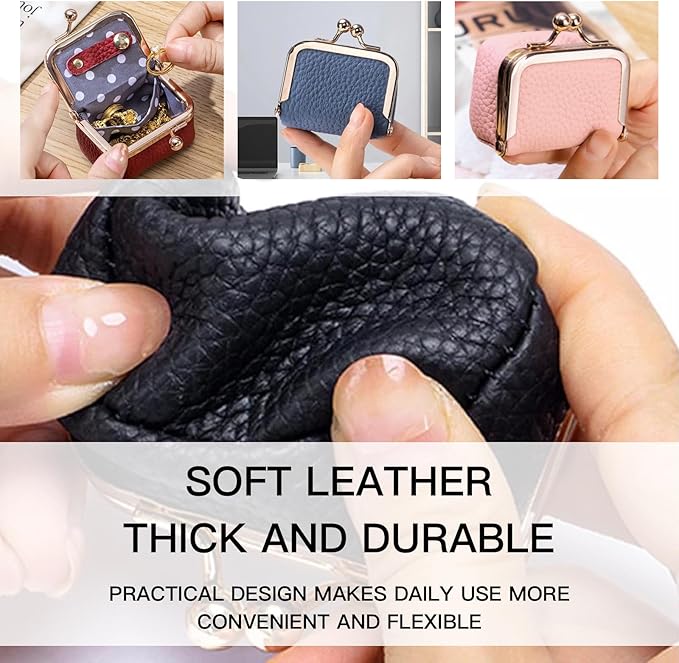 Genuine Leather mini Jewelry box, Portable Travel Jewelry case - Vintage mini Organizer with Kiss Lock for Rings, Earrings, Necklace, Bracelet | Gift for Women (Gray Leopard Print L)