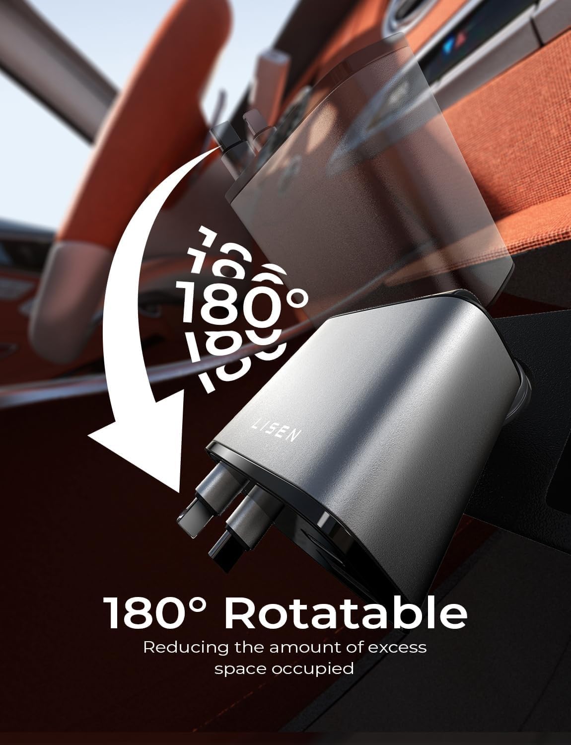 LISEN Retractable Car Charger, 69W USB C Car Accessories Adapter for iPhone 16 USB C Charger Fast Charging,Gifts for Women Men, Travel Essentials, Truck Accessories, for iPhone 16 Pro Max 15 14 13 12