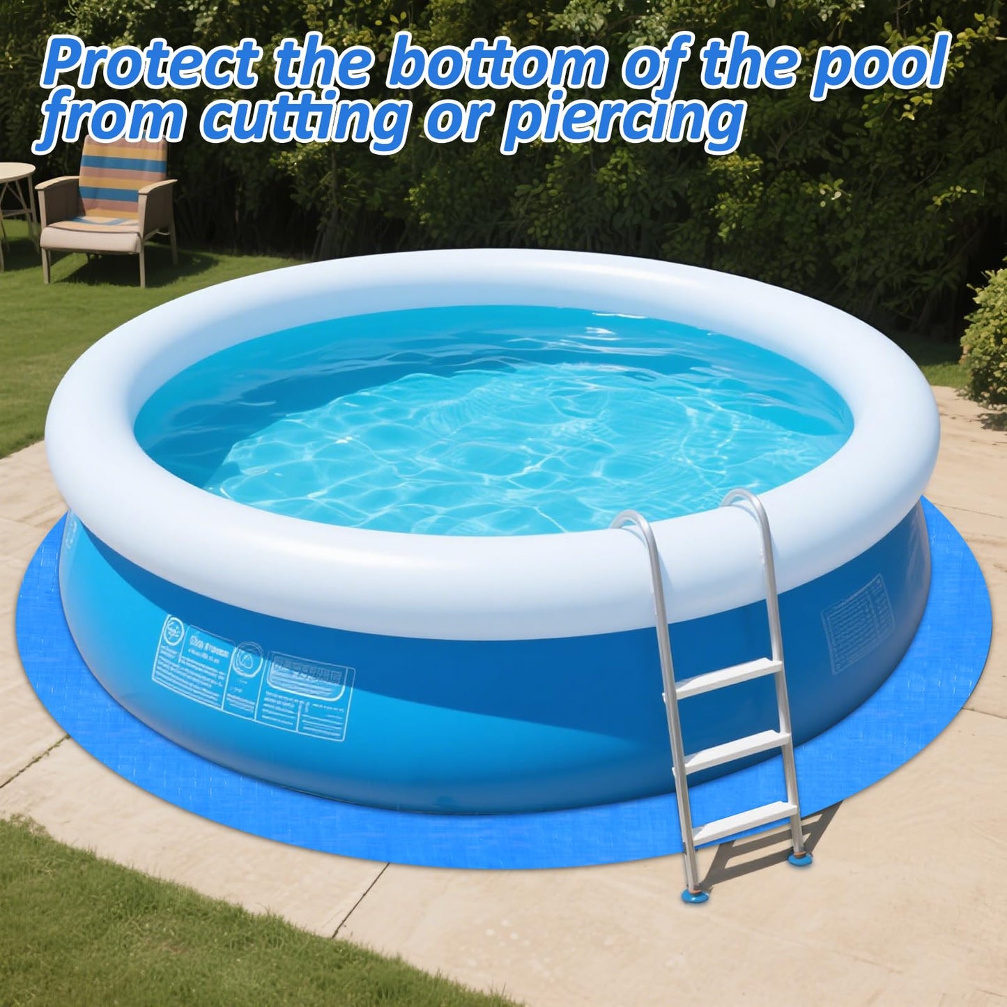 YEXEXINM 11Ft Round Pool Ground Cloths Swimming Pool Ground Cloth,Round Pool Liner Pad for 10ft Above Ground Swimming Pool,Heavy Duty Pool Ground Mat Protector to Prevent Puncture Pool Ground Tarp