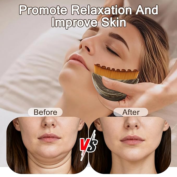 New Lymphatic Contour Face Brush, Contour Face Brush Lymphatic Drainage Massager, Ergonomically Designed to Fit The Skin Precisely, Suitable for All Skin Types(3PCS)