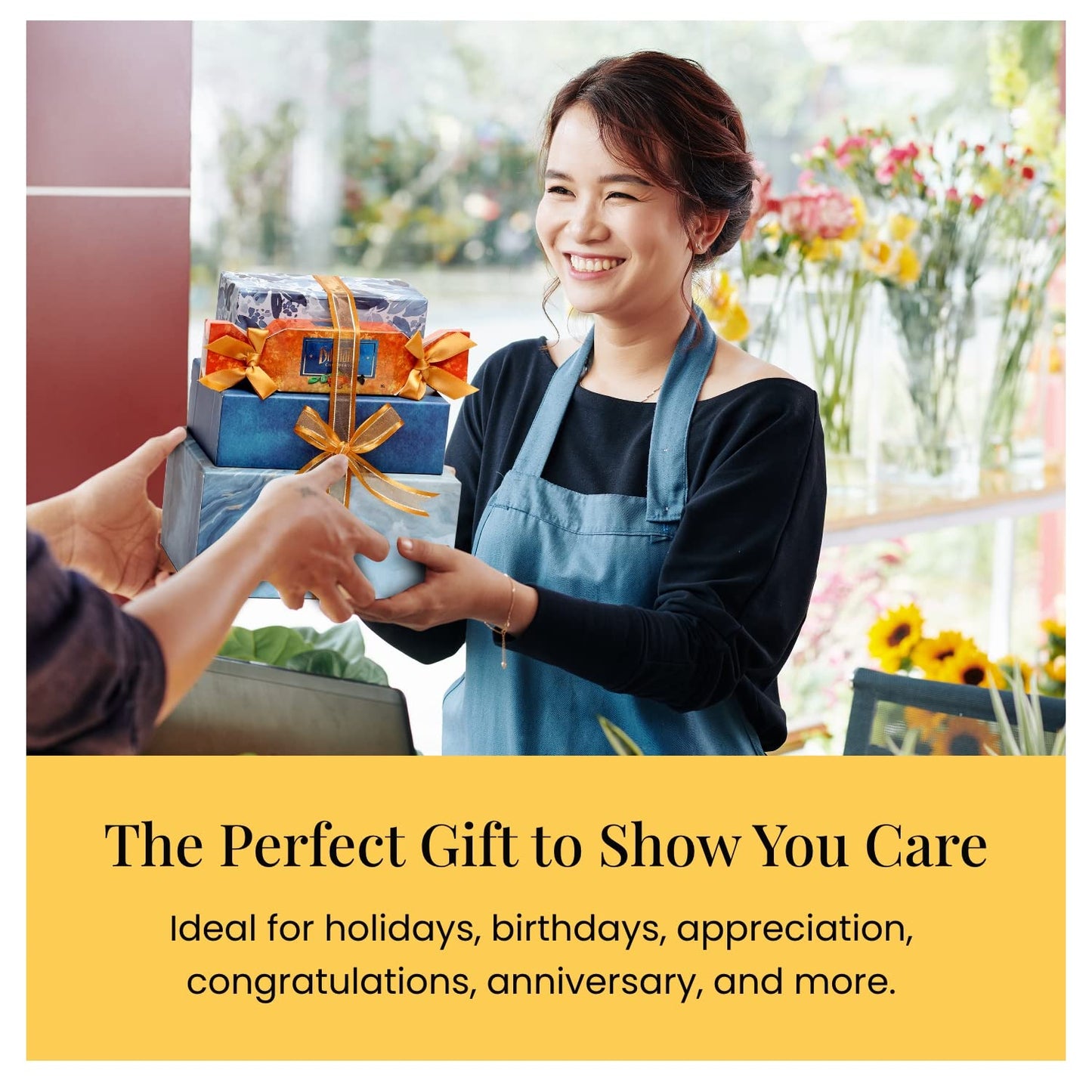 Broadway Basketeers Food Gift Basket Tower Snack Gifts for Women, Men, Families, College, Delivery for Birthday, Sympathy, Appreciation, Thank You, Get Well, Congratulations