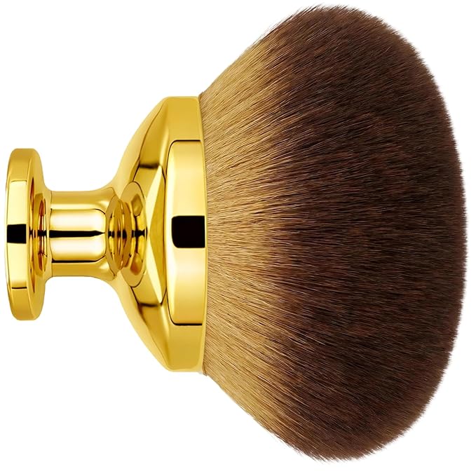 Extra Large Body Makeup Brush For Self Tanner, Leg Makeup &Bronzer Blend,3.6inch Wide-headed Kabuki Brush Provides More Even &Pretty Application, Sunscreen Face& Back Makeup Brush, Wet&Dry Use- Gold
