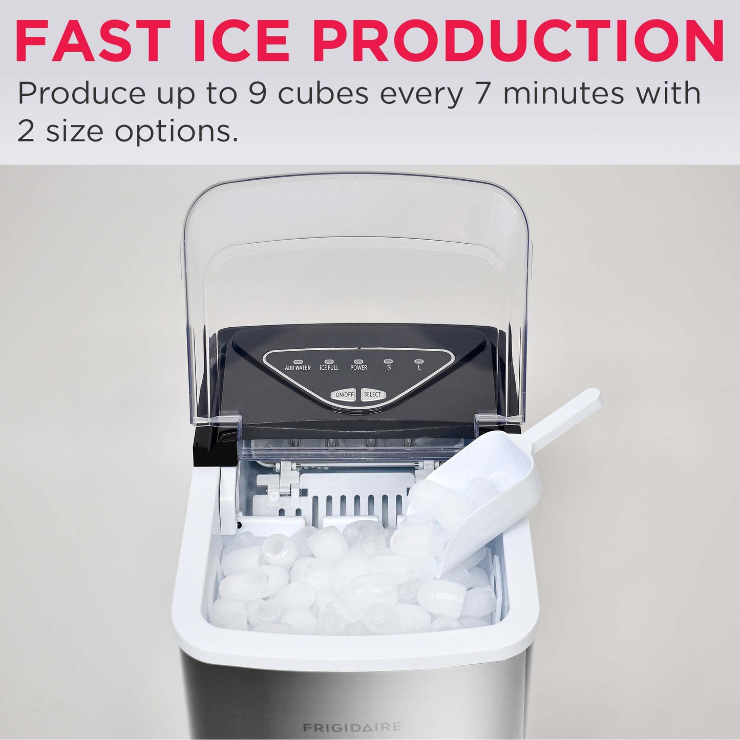 Frigidaire EFIC123-SS Counter Top Maker, Produces 26 pounds Ice per Day, Stainless Steel