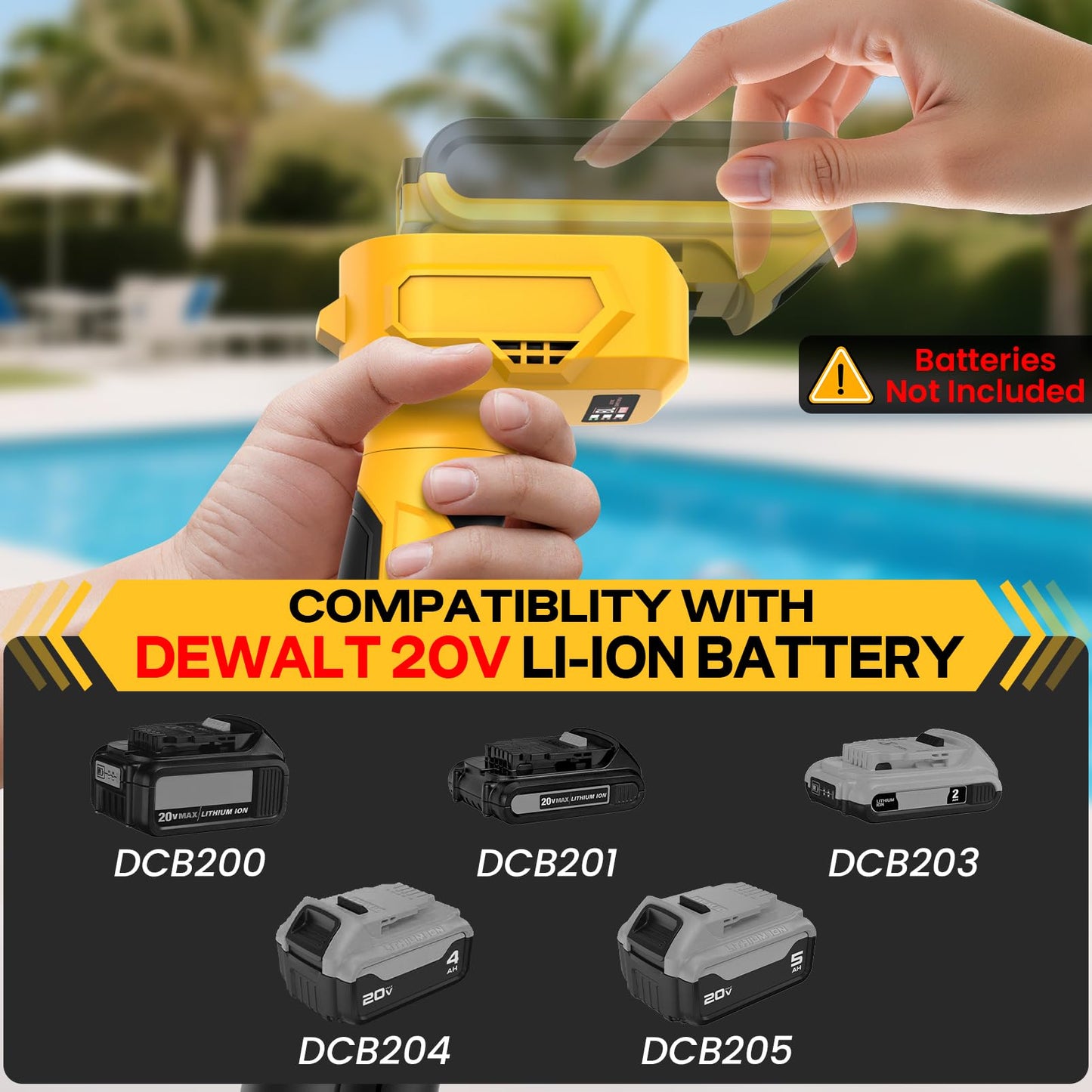 Cordless Stick Water Transfer Pump for Dewalt 20V Max Battery, 740GPH Sump Pump Submersible Utility Pump, Portable Electric Water Pump for Garden Basement Pool Pond RV Boat Draining (No Battery)