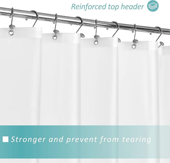 Mrs Awesome Stall Shower Curtain Liner 36x72, PEVA Plastic Shower Liner for Bathroom Lightweight & Waterproof, 36 x 72, Frost