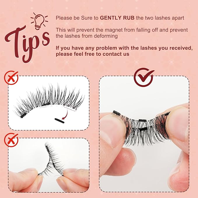 Higu clace Magnetic-Eyelashes with Applicator 4 Pairs Magnetic-Lashes Natural Look Wispy Magnet Lashes Easy to Wear and RemoveÃ¯Â¼ÂDJCX-A08)