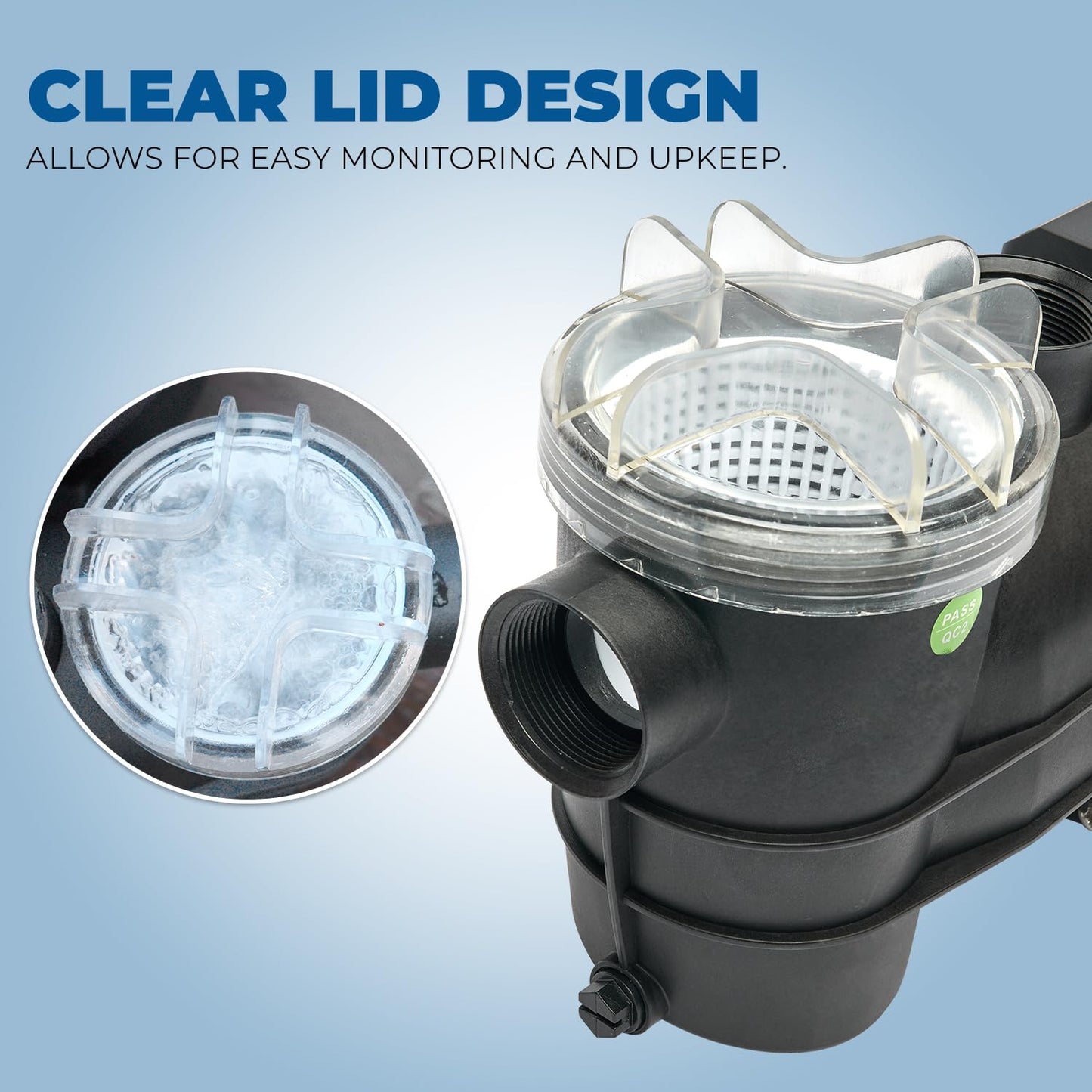 XtremepowerUS 3/4HP Swimming Pool Pump (2400GPH) Pond Self Prime Above-Ground Pond Spa Pool Pump w/ Strainer Basket 1.5"NPT Listed