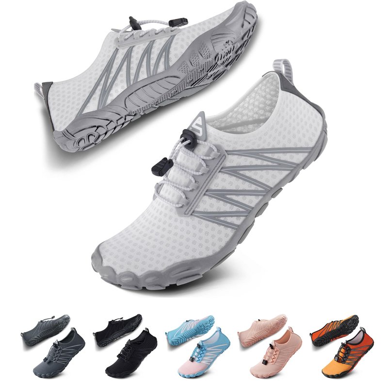 SEEKWAY Water Shoes Sports Quick-Dry Barefoot Aqua Beach Pool Lake Swim Boating Hiking Surfing Men Women 407-White SP001
