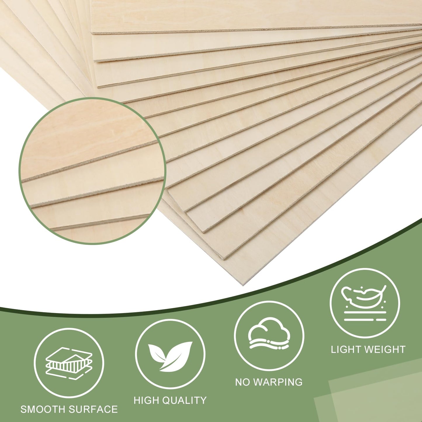 48 Pack Basswood Sheets 1/8x12x12 Inch, Unfinished Wood for Crafts, 3mm Basswood for Laser Cutting & Engraving, Wood Burning, Architectural Models, Plywood Board for Painting.