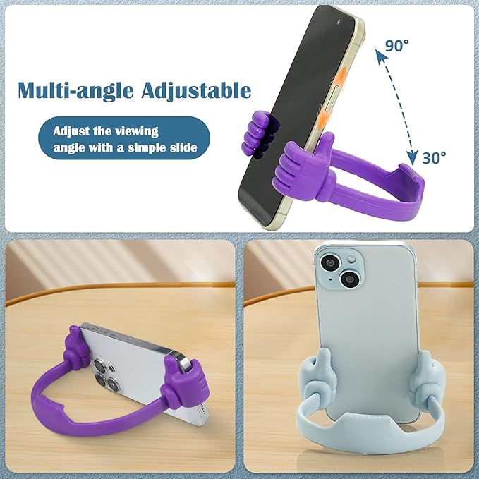 Honsky Cell Phone Stand Holder, Thumbs Up Lazy Phone Stand, Universal Adjustable Flexible, Cute Perfect Valentine's Day Gifts for Him/Her,Gifts for Couples, Compatible with Cell Phones & Tablets,White