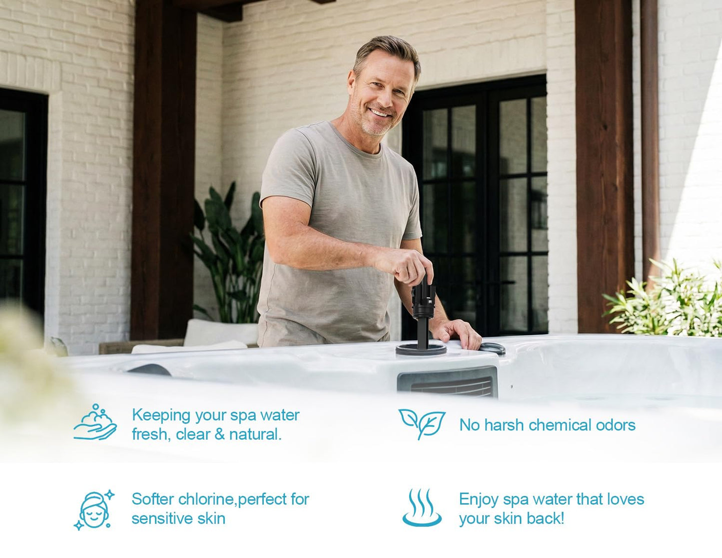 Upgrade Salt Water System Cartridge Replacement for Spas & Hot Tubs, Compatible with Hot Springs Highlife & Limelight, Chlorine-Generating Filter, Soft, Fresh Water, Reduces Dry Eyes, Itchy Skin