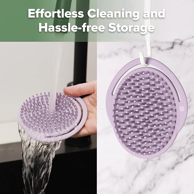 haakaa Silicone Shampoo Brush - Cradle Cap Brush Comb - Baby Hair Scrubber - Newborn Essentials Must Haves - 1pk-Lavender