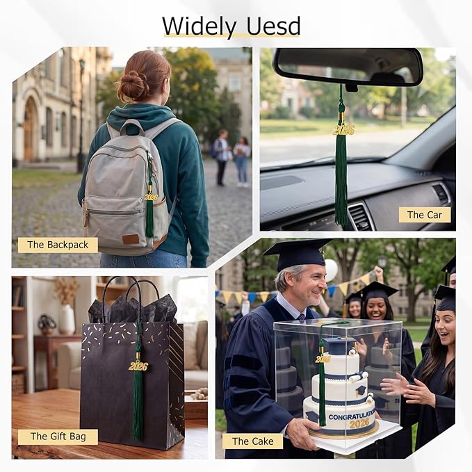GraduationMall Single&Multiple Color Graduation Tassel with 2026 Year Charm 9"