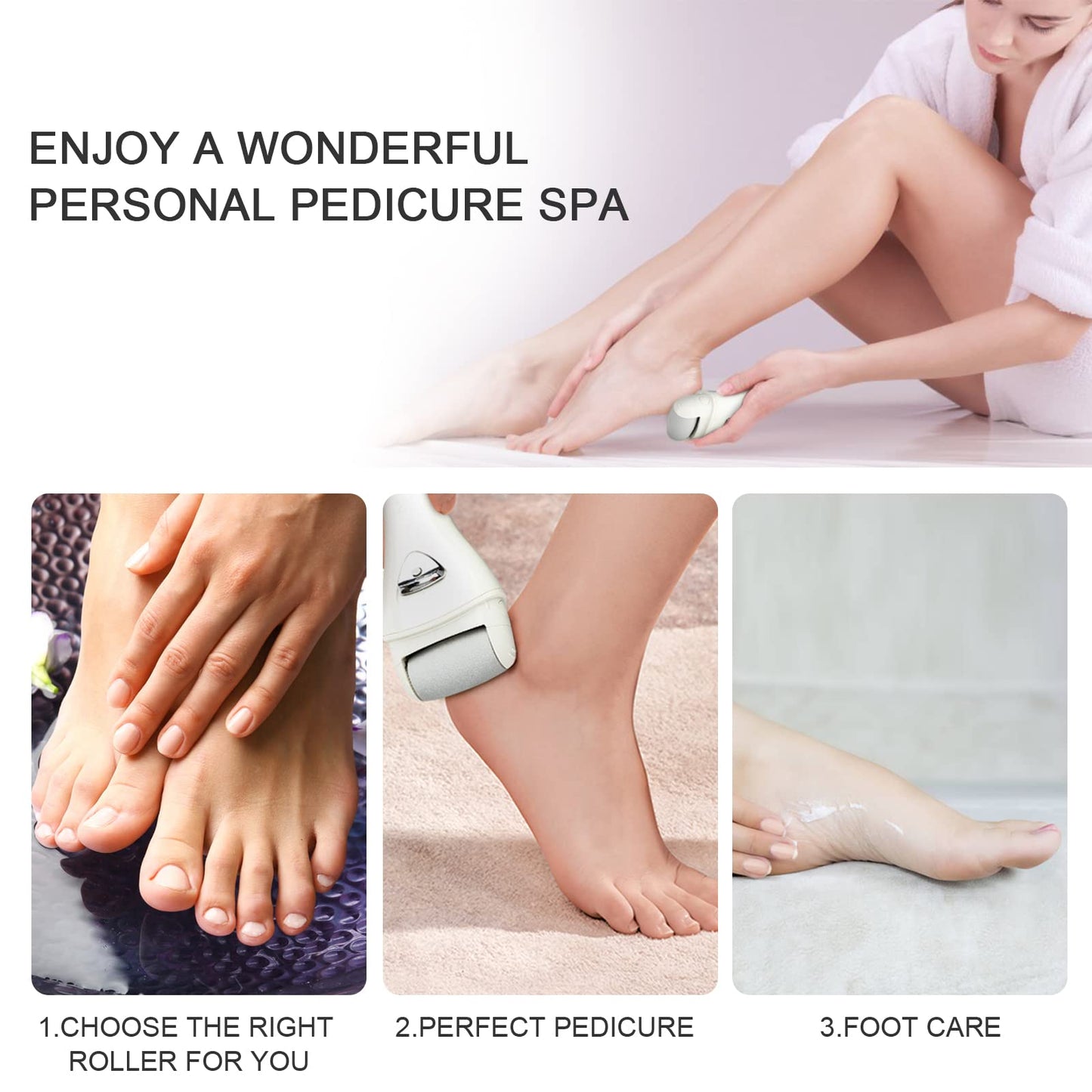 Electric Feet Callus Removers Rechargeable,Portable Electronic Foot File Pedicure Tools, Electric Callus Remover Kit,Professional Pedi Feet Care Perfect for Dead,Hard Cracked Dry Skin