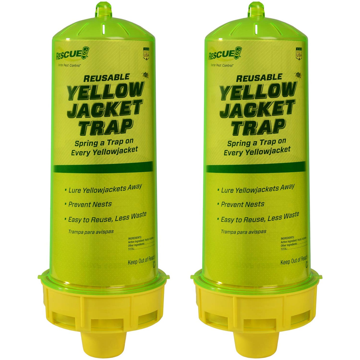 RESCUE! Reusable Yellowjacket Trap â Includes Attractant - 2 Traps