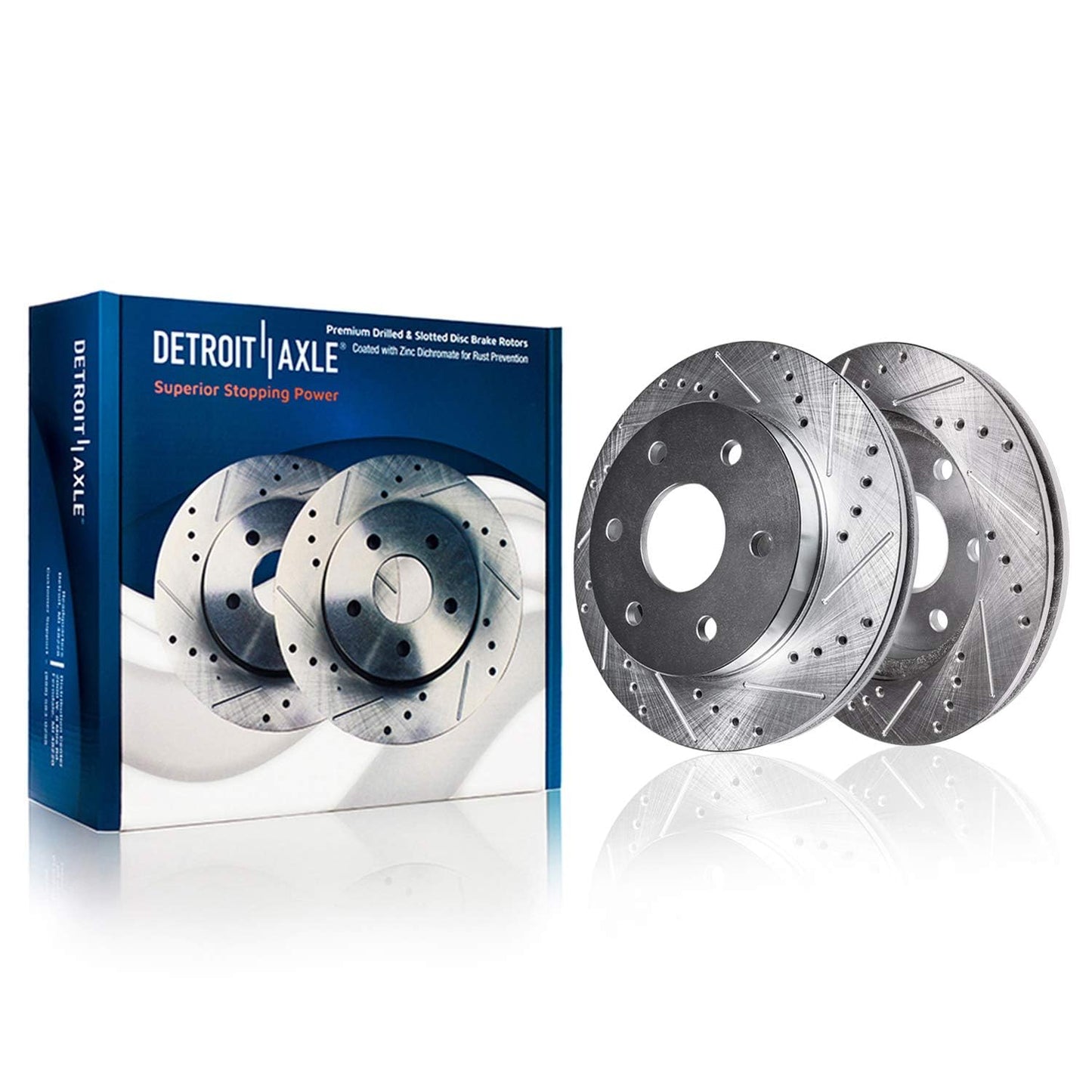 Detroit Axle - Rear Brake Kit for 1999-2006 Chevy GMC Sierra Silverado 1500, 00-01 Tahoe Yukon, 03-05 Astro Safari Replacement Drilled Slotted Disc Brake Rotors Ceramic Brakes Pads: 12.78" inch Rotor