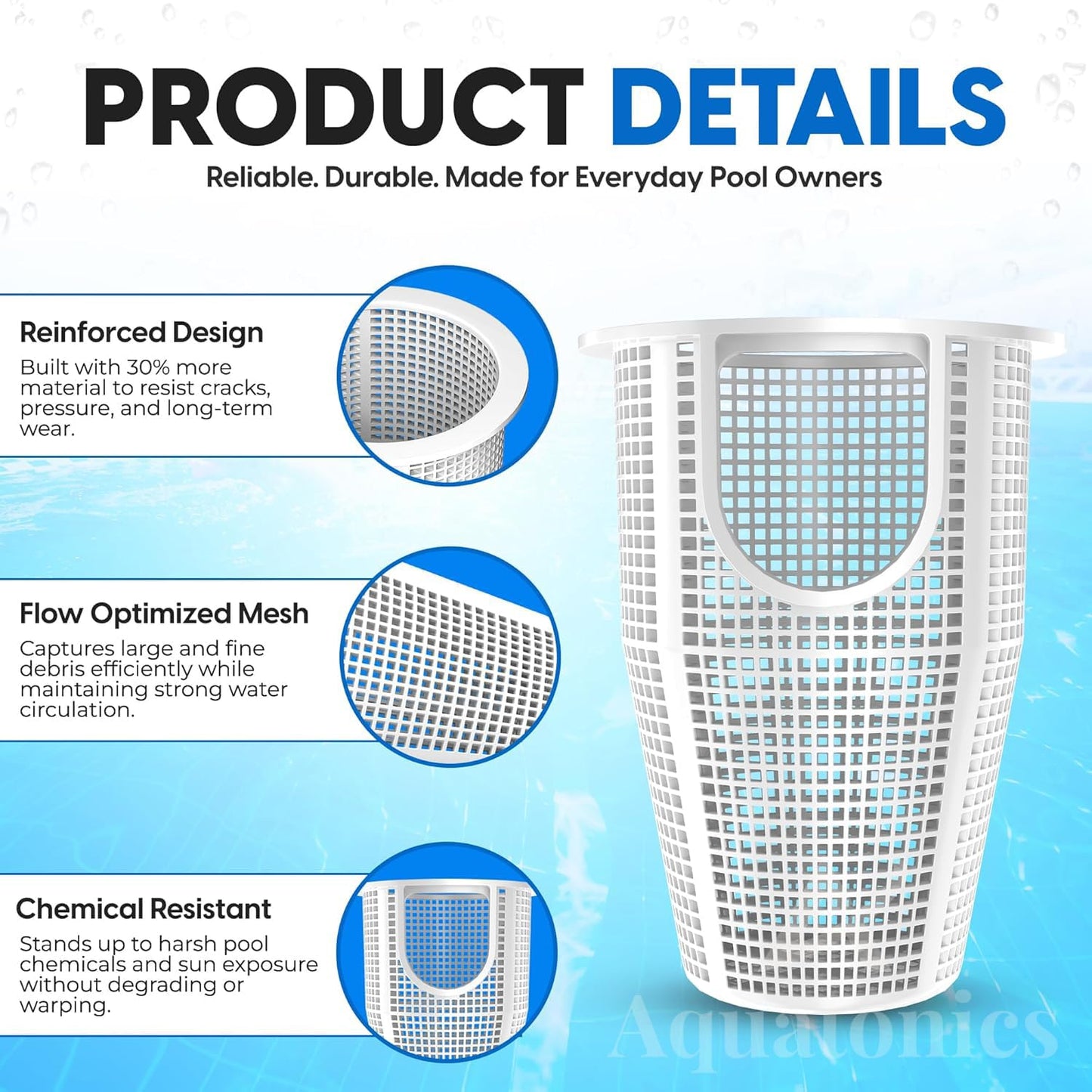 Replacement 070387 Pump Basket for Whisperflo - Intelliflo Pool Pumps - Heavy-Duty Strainer Basket Compatible with 070387Z, B-199, 91110040, 310-3210 - Pool Filter Basket with 1-Year Warranty