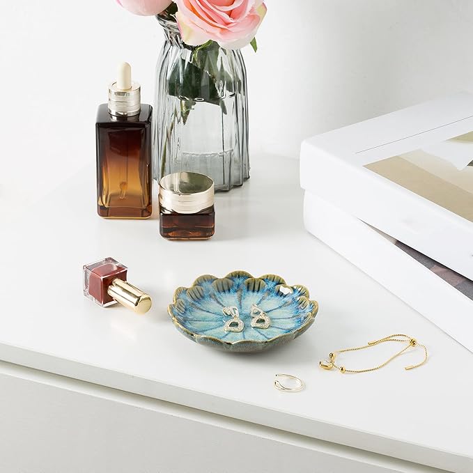 Jewelry Dish Tray, Ring Dish, Ceramic Trinket Tray, Key Bowl, Decorative Plate, for Friends Sisters Daughter Mother