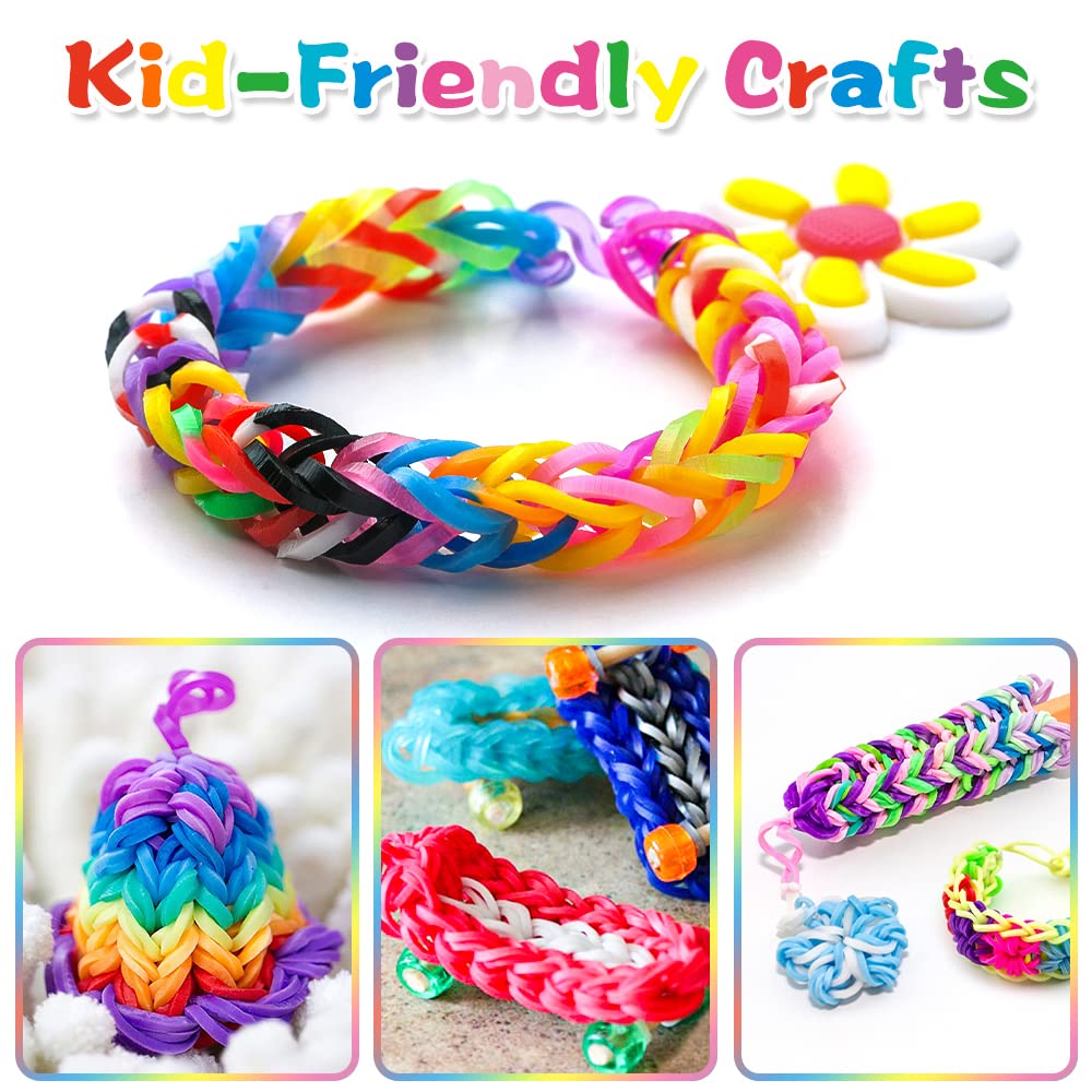 12730+ Loom Rubber Bands Refill Kit in 26 Color with 500 Clips,6 Hooks, Premium Bracelet Making Kit for Weaving DIY Crafting Gift