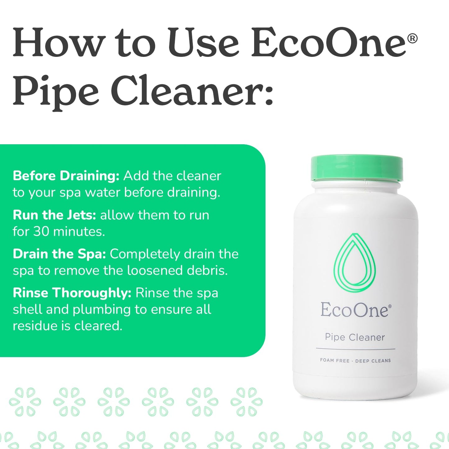 Pipe Cleaner by EcoOne | All-Natural Spa & Hot Tub Pipe and Jet Cleaner | Hot Tub Jet Cleaner Made with Non-Foaming Alkaline Ingredients | Deep-Penetrating Jetted Tub Cleaner, 8 Oz