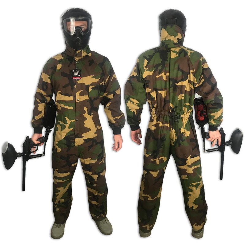 Maddog Durable Ripstop Step-In Coveralls | Full Body Paintball, Airsoft, Mechanic, Outdoor Work Protective Wear Jumpsuit - Camoflauge - X-Small