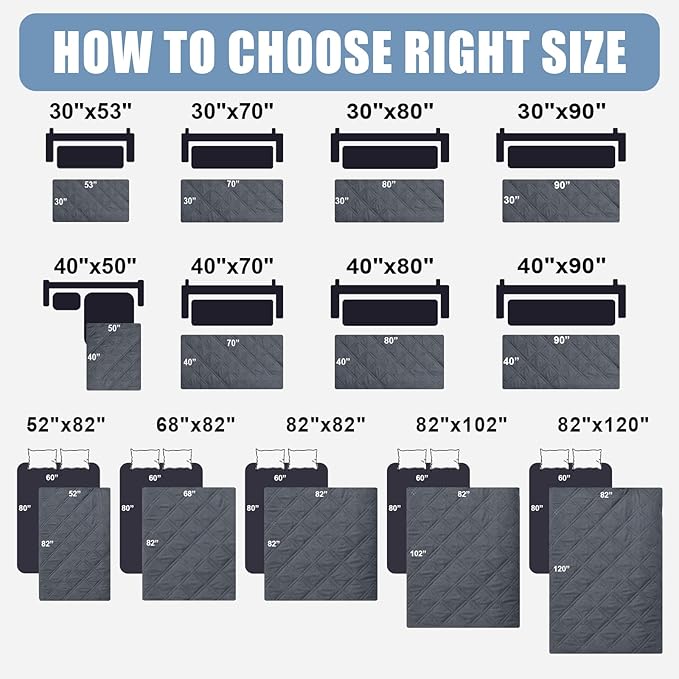 Smiry Waterproof Dog Bed Cover Pet Blanket, Soft Washable Dog Blanket for Furniture Bed Couch Sofa Reversible, Checkered (40"x80", Dark Grey/Dark Grey)