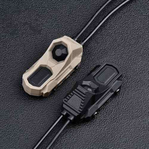 Tactical Modular Dual Wire Button Remote Activation Pressure Switch£¬Compatible with M300/M600 PEQ15/A2 Etc Series Scout Troch Flashlight£¬for 20mm Rail and M&K System (SF+Crane Laser Plug BK)