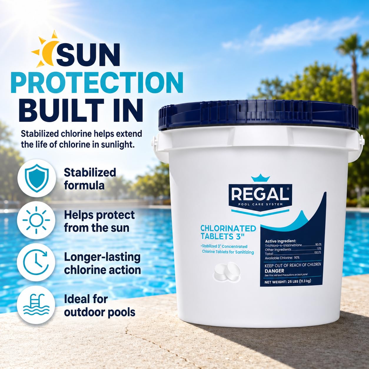 Regal 3" Chlorinated Tablets 25lb Bucket