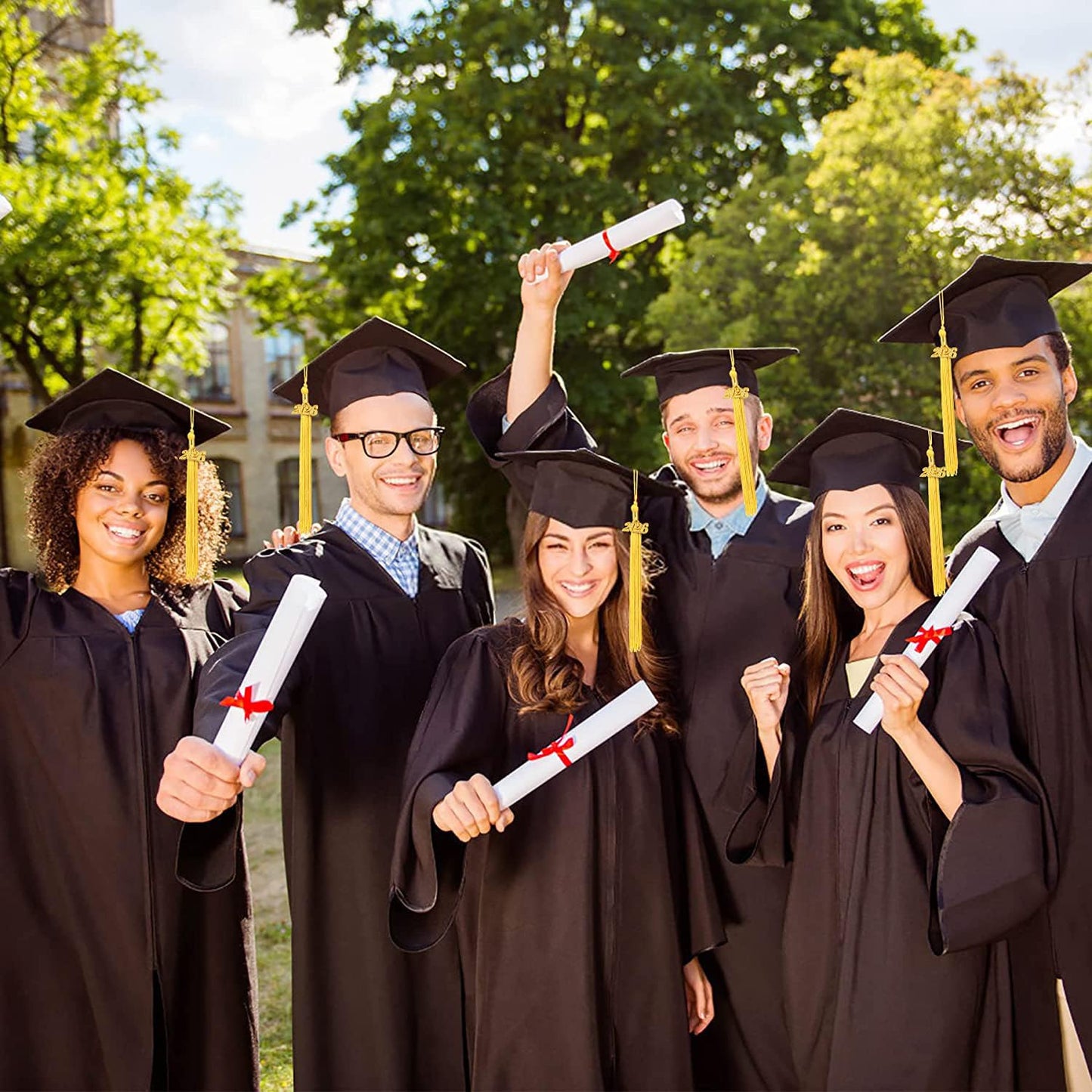 JULMELON 20Pcs Graduation Tassels Academic Graduation Cap Hat Tassel with 2026 Gold Charm for 2026 Graduation Ceremonies Accessories (Gold)