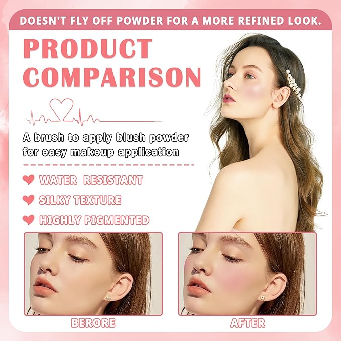 2Pcs Blush Cream for Cheeks,Face Matte Contour Blush Makeup,Buildable Shimmer Facial Cheek Blusher Shades,Blendable Cosmetic Makeup Blusher A4
