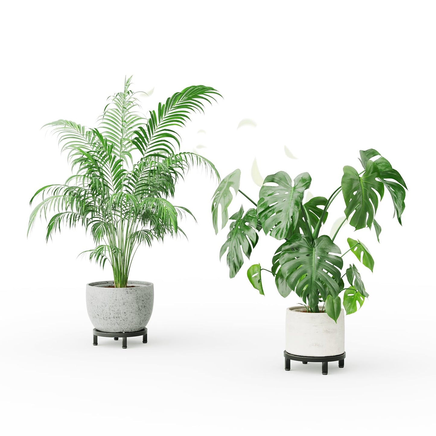 Zhongma 2 Pack 8.7" Fully Assembled Sturdy Potted Plant Stand Flower Pot Holder Heavy Duty Construction, Low Plant Stand for Home Indoor and Outdoor, Sturdy plant riser and saucer without Installation Required