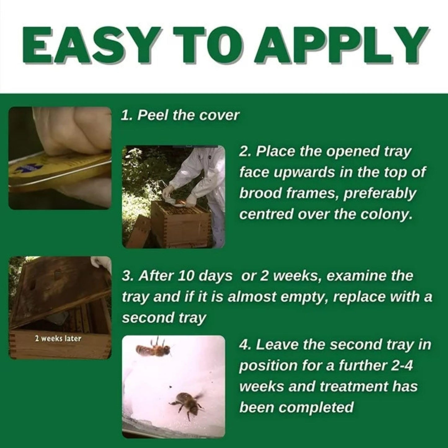 Vita BeeHealth Apiguard – Natural Varroa Mite Treatment for Honey Bee Hives – 10 x 50g Thymol Gel Trays – Easy Application, Beekeeper-Trusted, Bee-Friendly, Plant-Based Protection