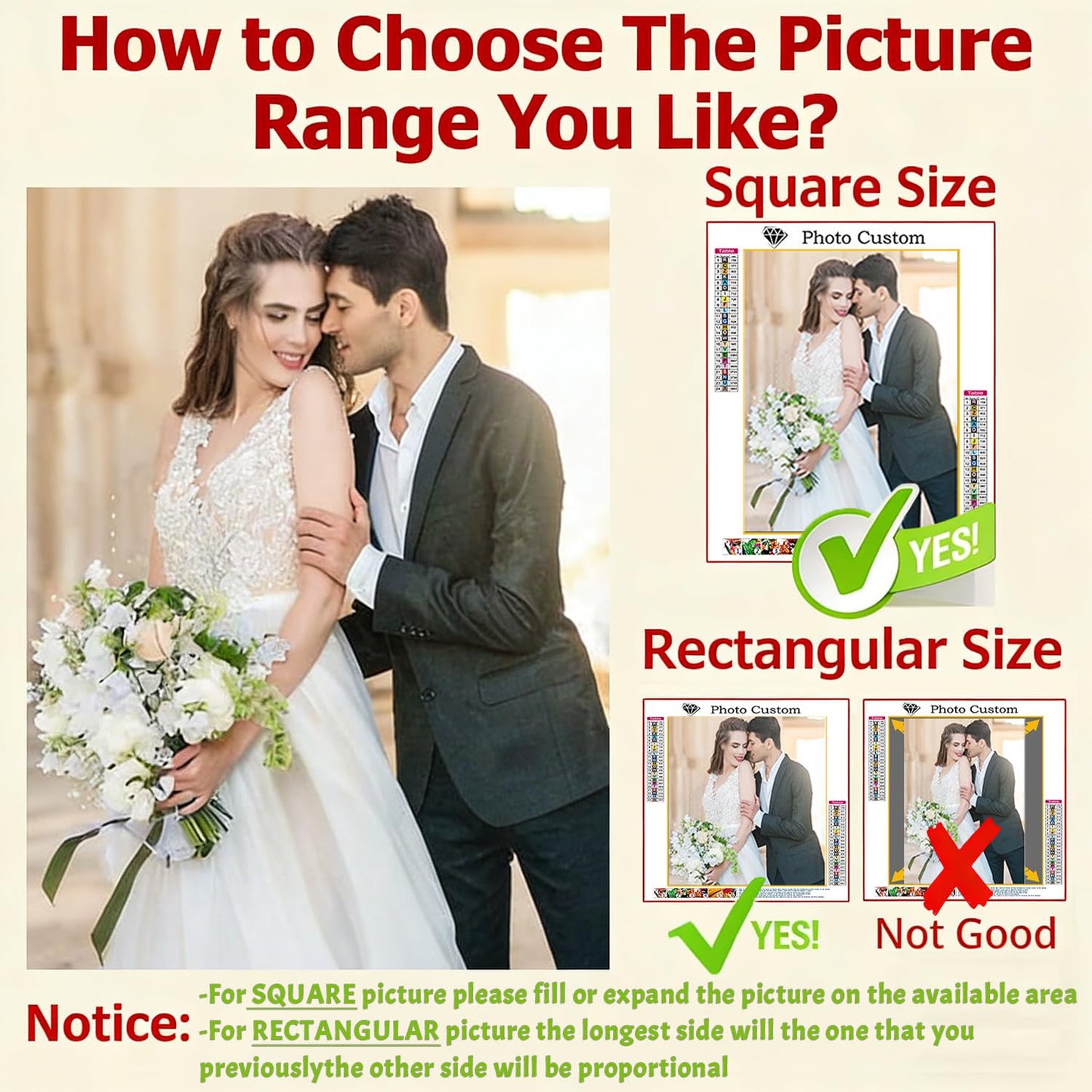 Mougins 5D Custom Diamond Art Painting, DIY Personalized Diamond Art Photo Custom Your Own Picture, Painting by Diamond Pictures Kits, Paint by Numbers for Adults