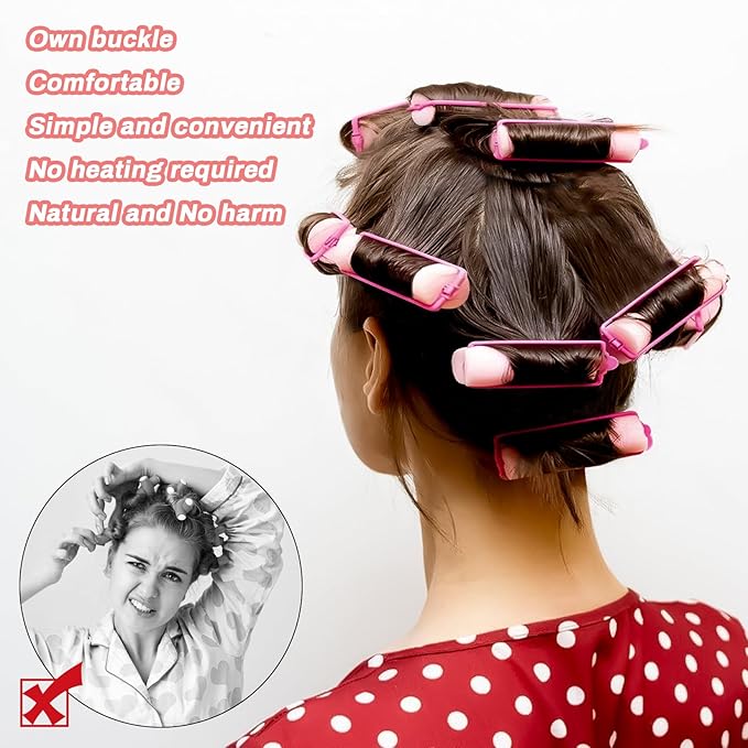 MAQIHAN 56PCS Foam Hair Rollers - 0.59 Inch Sponge Rollers for Heatless Hair Curler for Short/Long Hair Sleep rolos para cabello Small Sponge Curlers Soft Sleeping Thin Tight Curl Overnight rulos